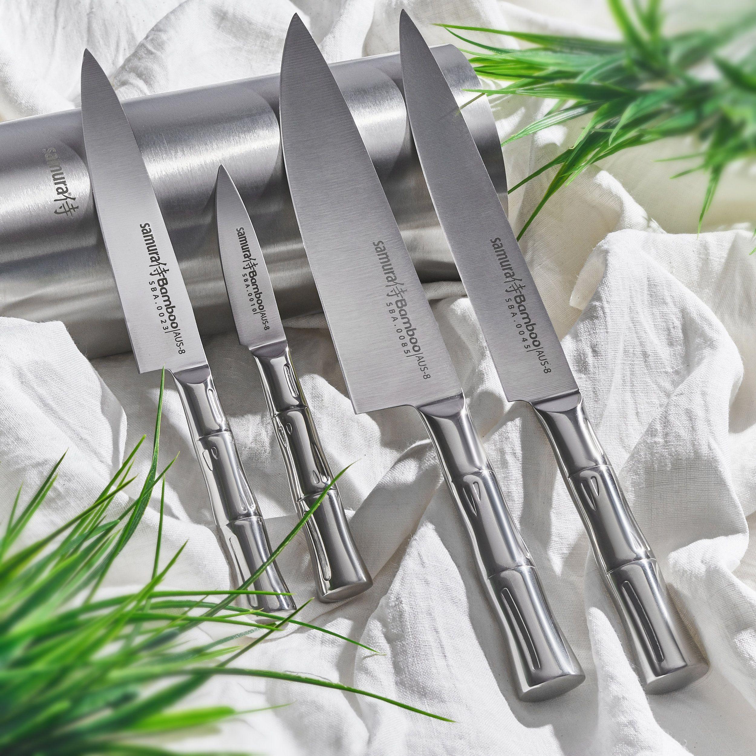 SBA-0045 Нож кухонный "Samura Bamboo" для нарезки 194мм, AUS-8 