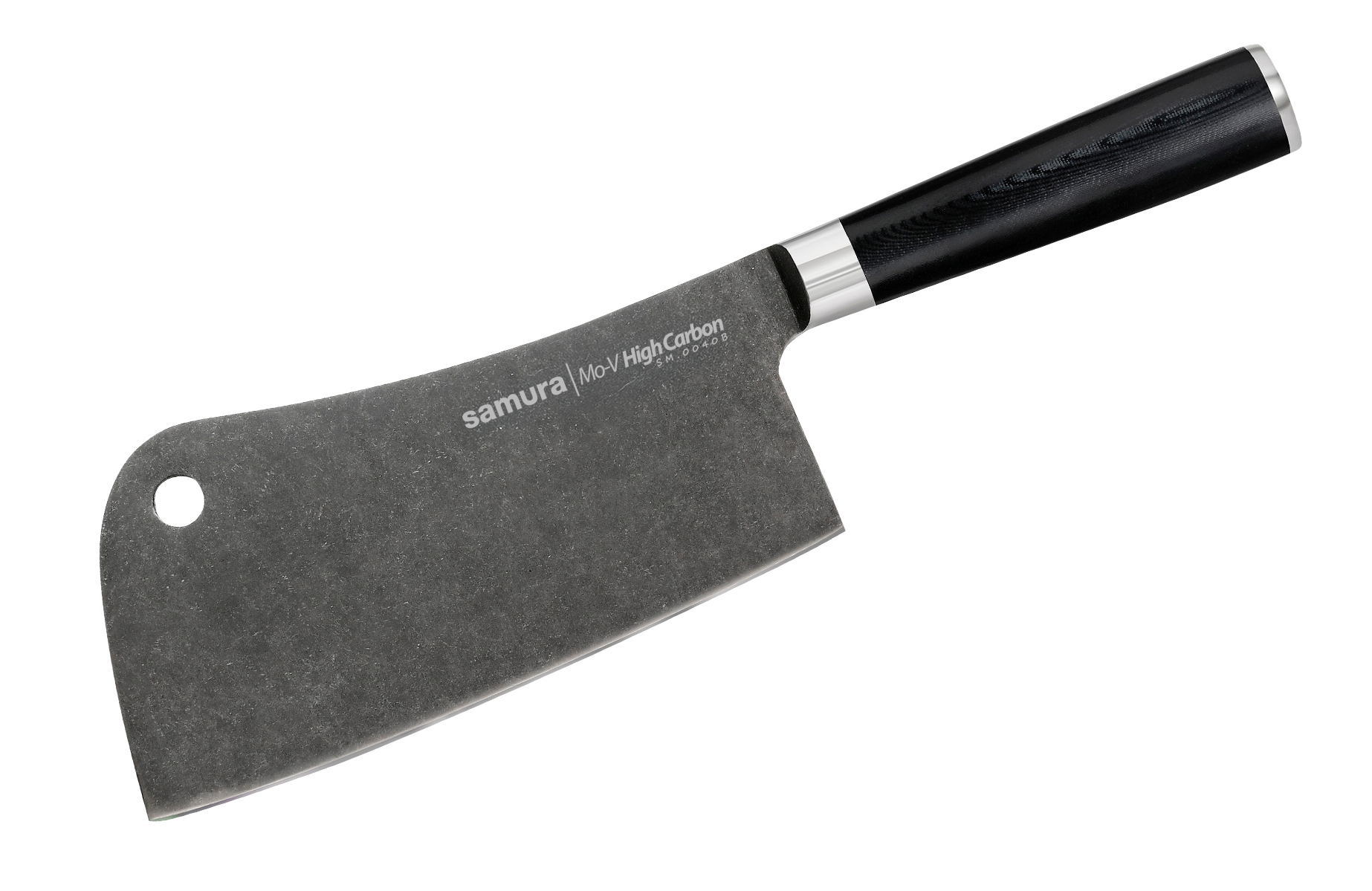 SM-0040B Топорик кухонный "Samura Mo-V Stonewash" 180 мм, G-10