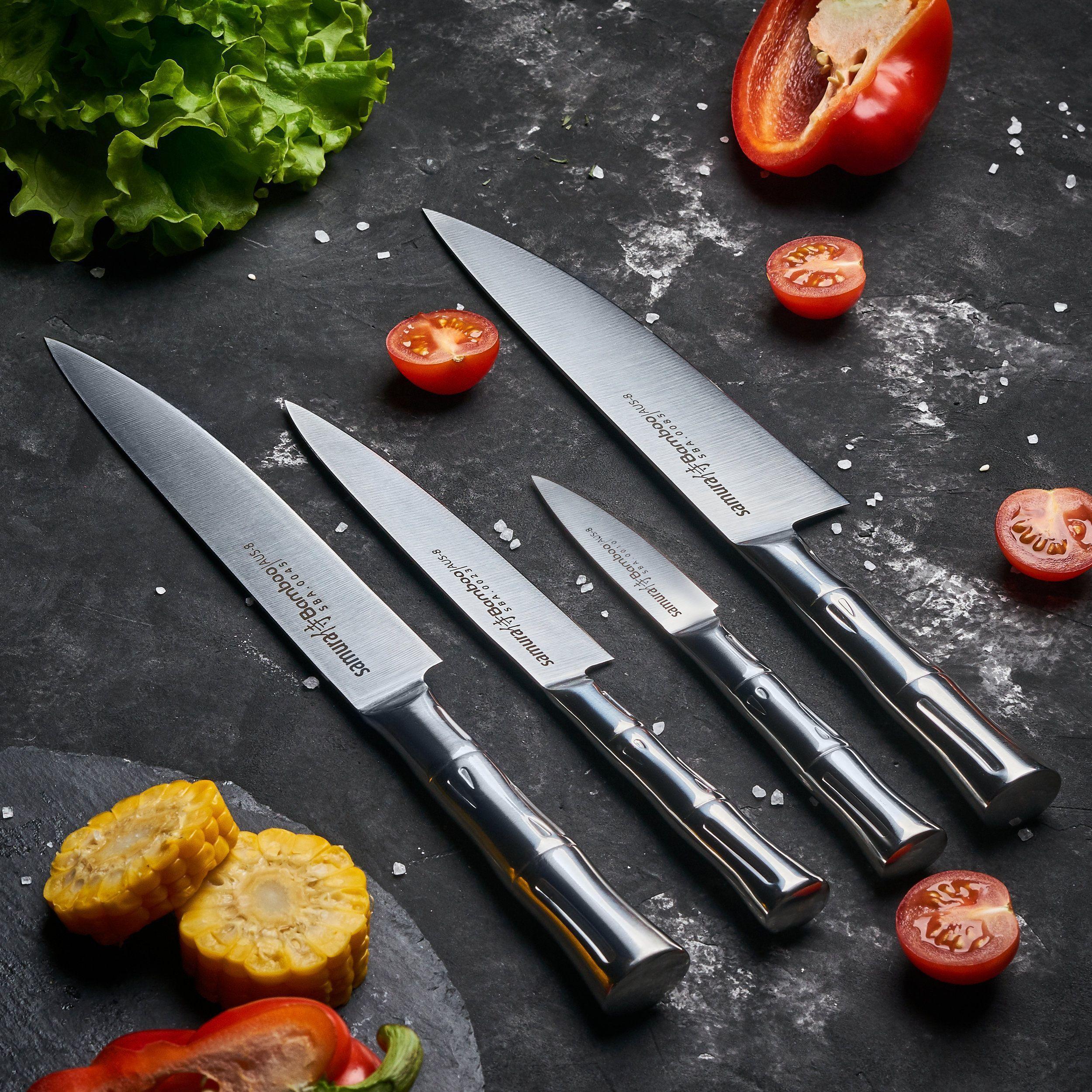 SBA-05 Набор из 4 ножей и подставки "Samura Bamboo" в подарочной коробке