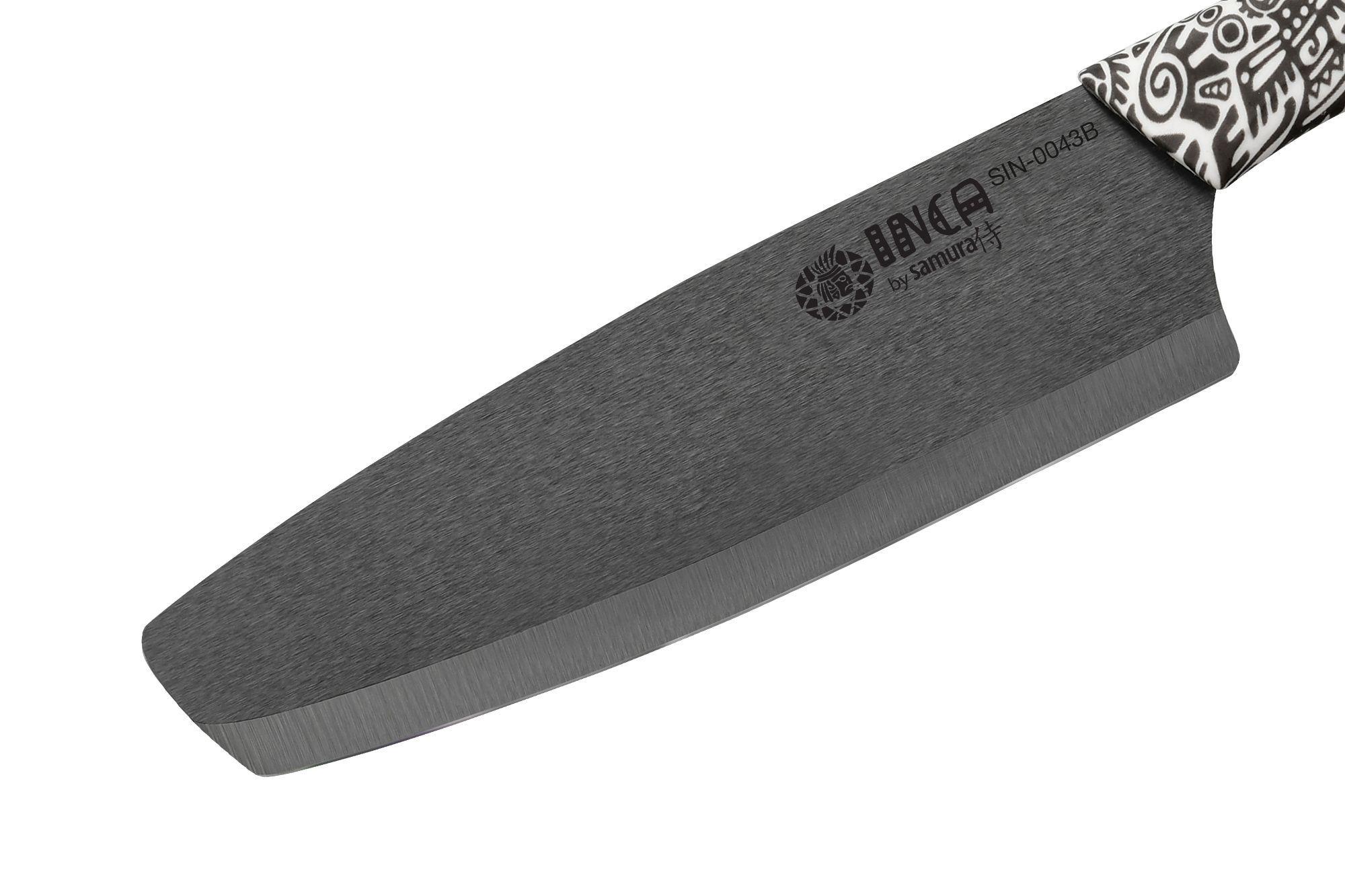SIN-0043B Нож кухонный "Samura Inca" накири 165 мм, чёрная циркониевая керамика