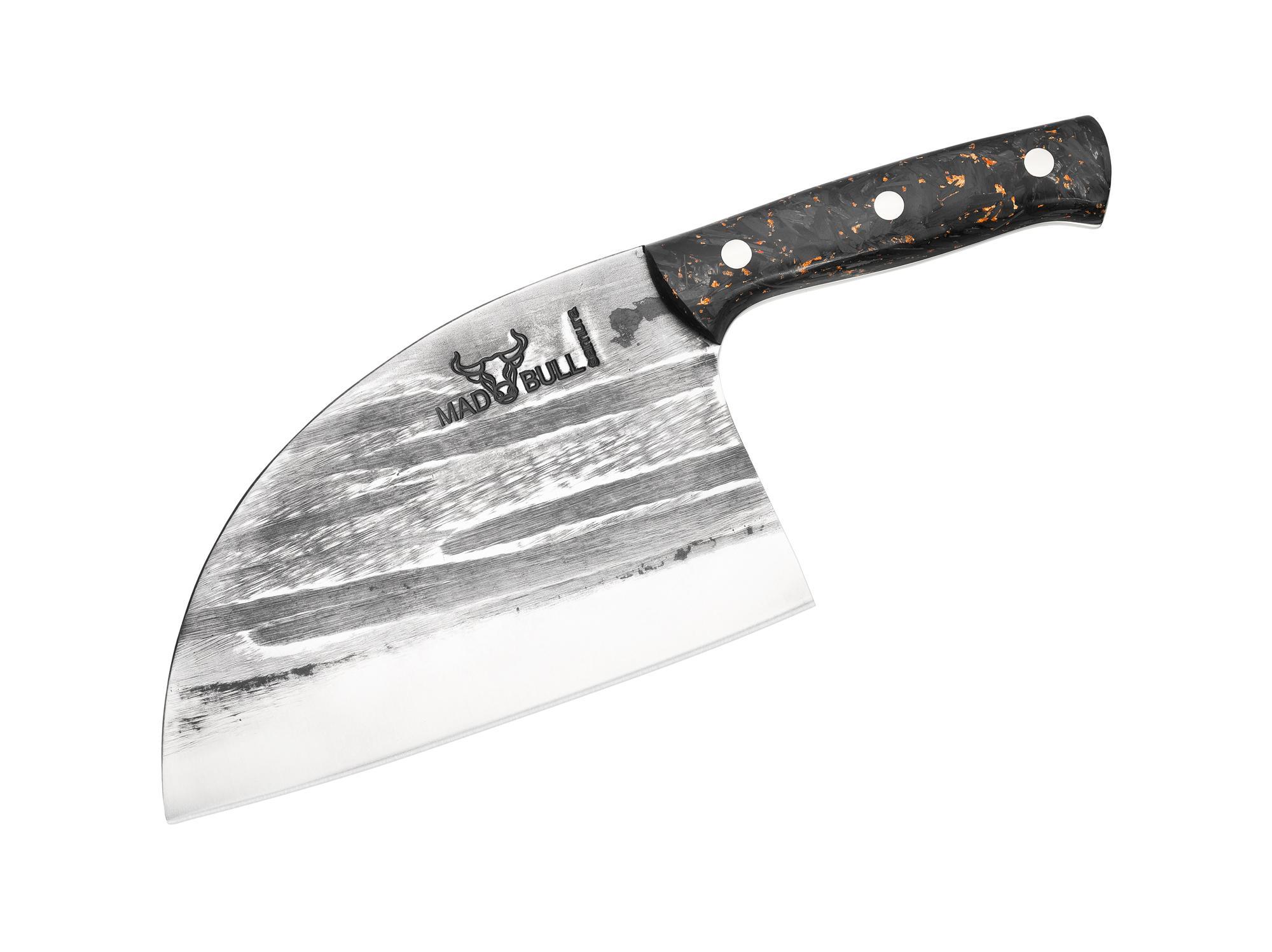 SMB-0040MC Топорик кухонный "Samura MAD BULL" 180 мм, мраморный карбон
