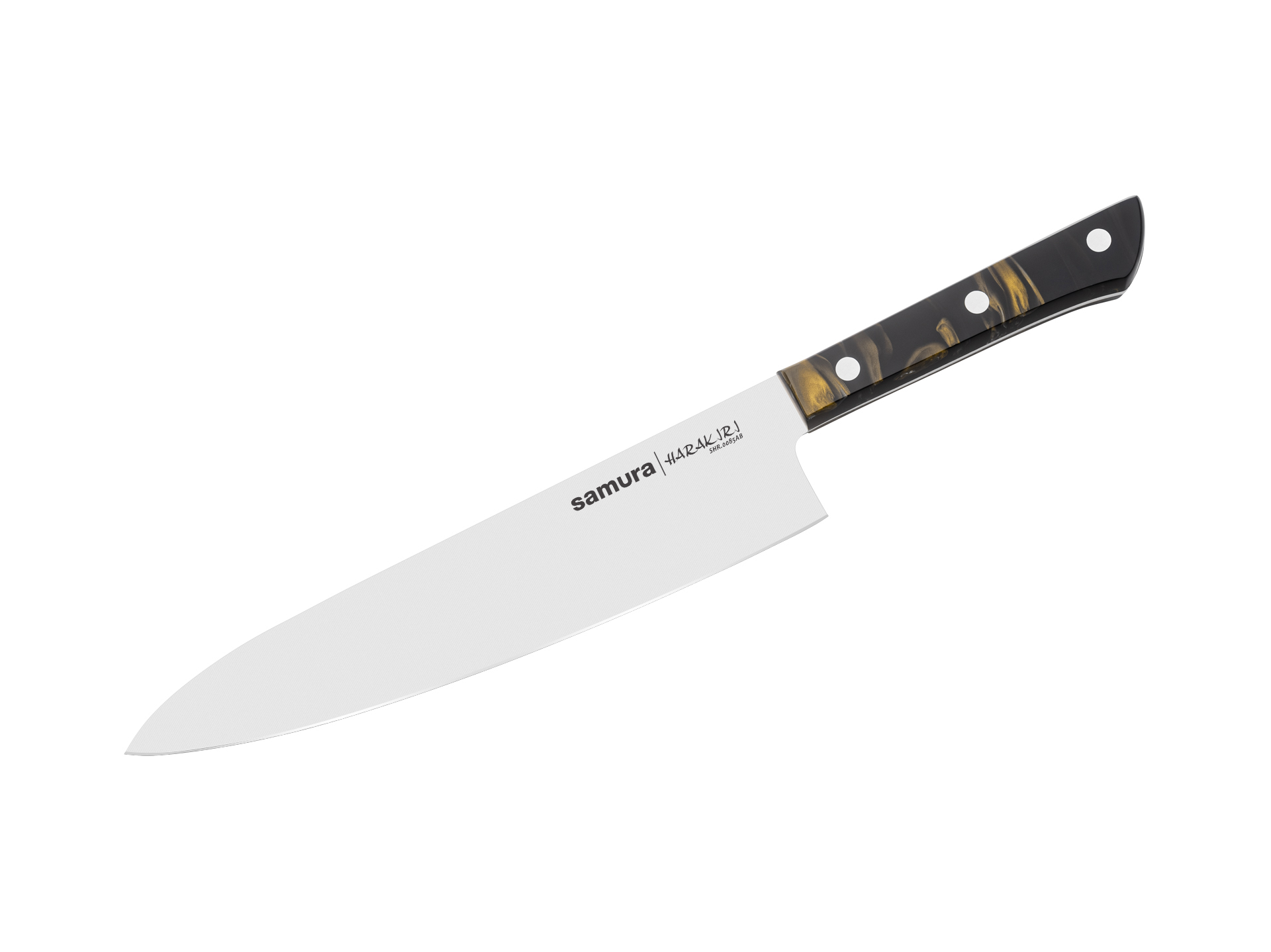 SHR-0085AB Нож кухонный "Samura HARAKIRI" Шеф 208 мм, корроз.-стойкая сталь, чёрный акрил