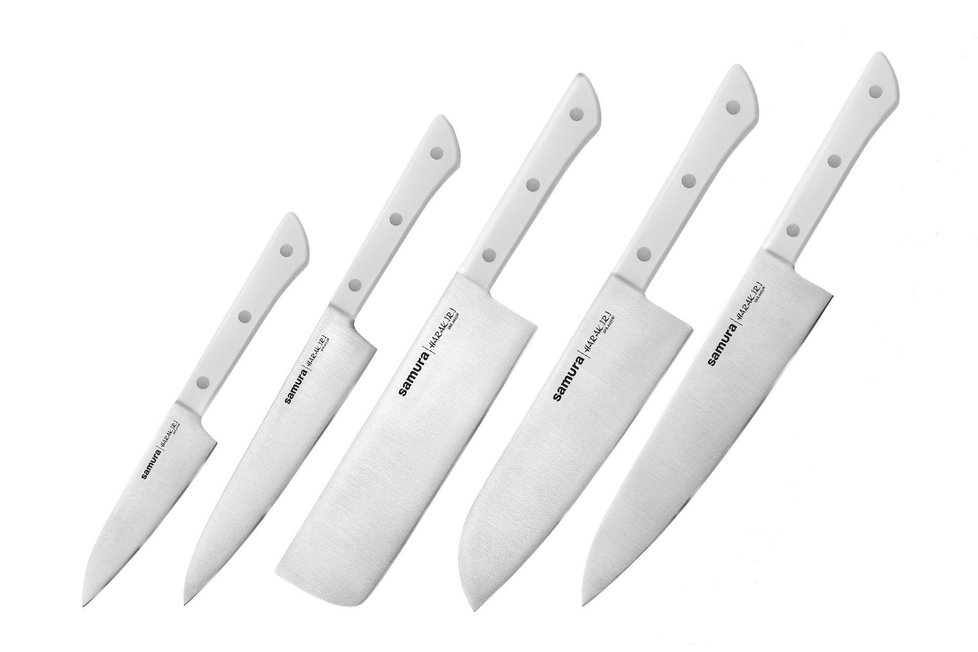 SHR-0250W Набор ножей 5 в 1 "Samura HARAKIRI" 11,23,43,85,95,  корроз.-стойкая сталь, ABS пластик