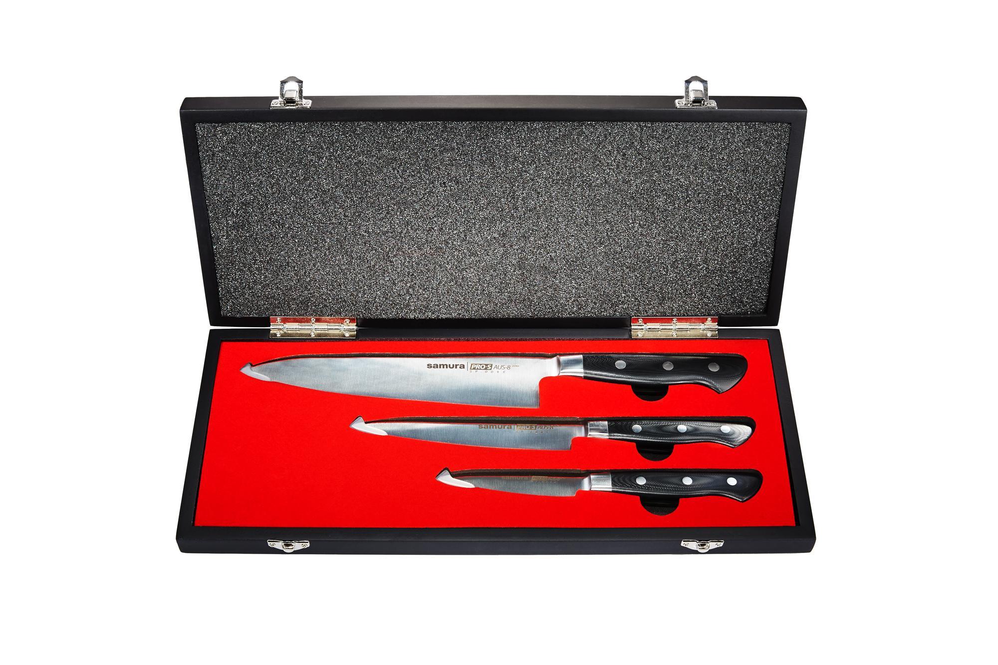 SP-0230 Набор из 3 ножей "Samura Pro-S" в подарочной коробке (10, 23, 85), G-10