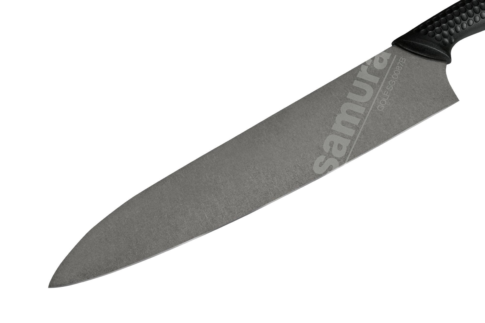 SG-0087B/K Нож кухонный "Samura GOLF Stonewash" Гранд Шеф 240 мм, AUS-8