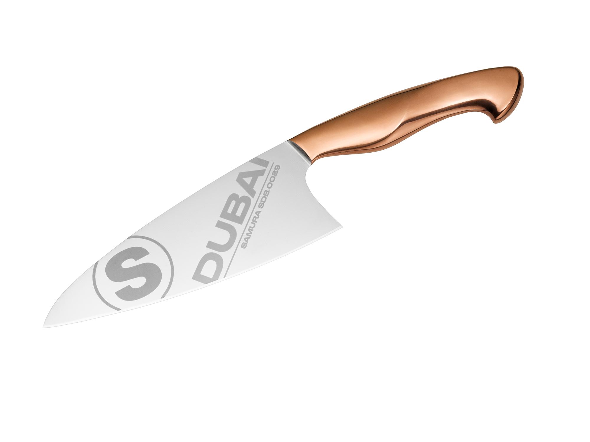 SDB-0029 Нож кухонный "Samura DUBAI" Боги 164 мм, AUS-10, роз. золото