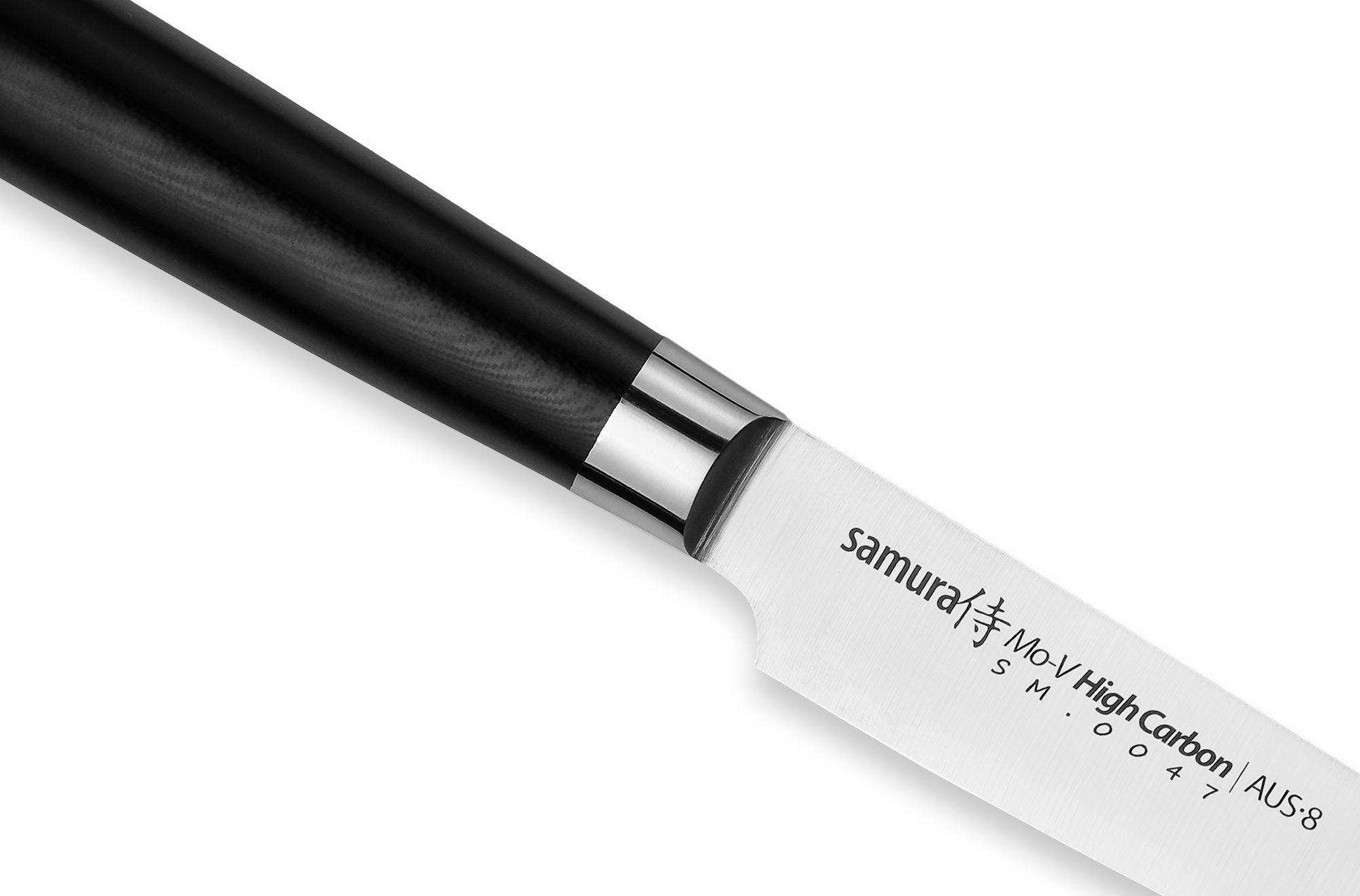 SM-0047 Нож кухонный "Samura Mo-V" для нарезки, короткий слайсер  220 мм, G-10