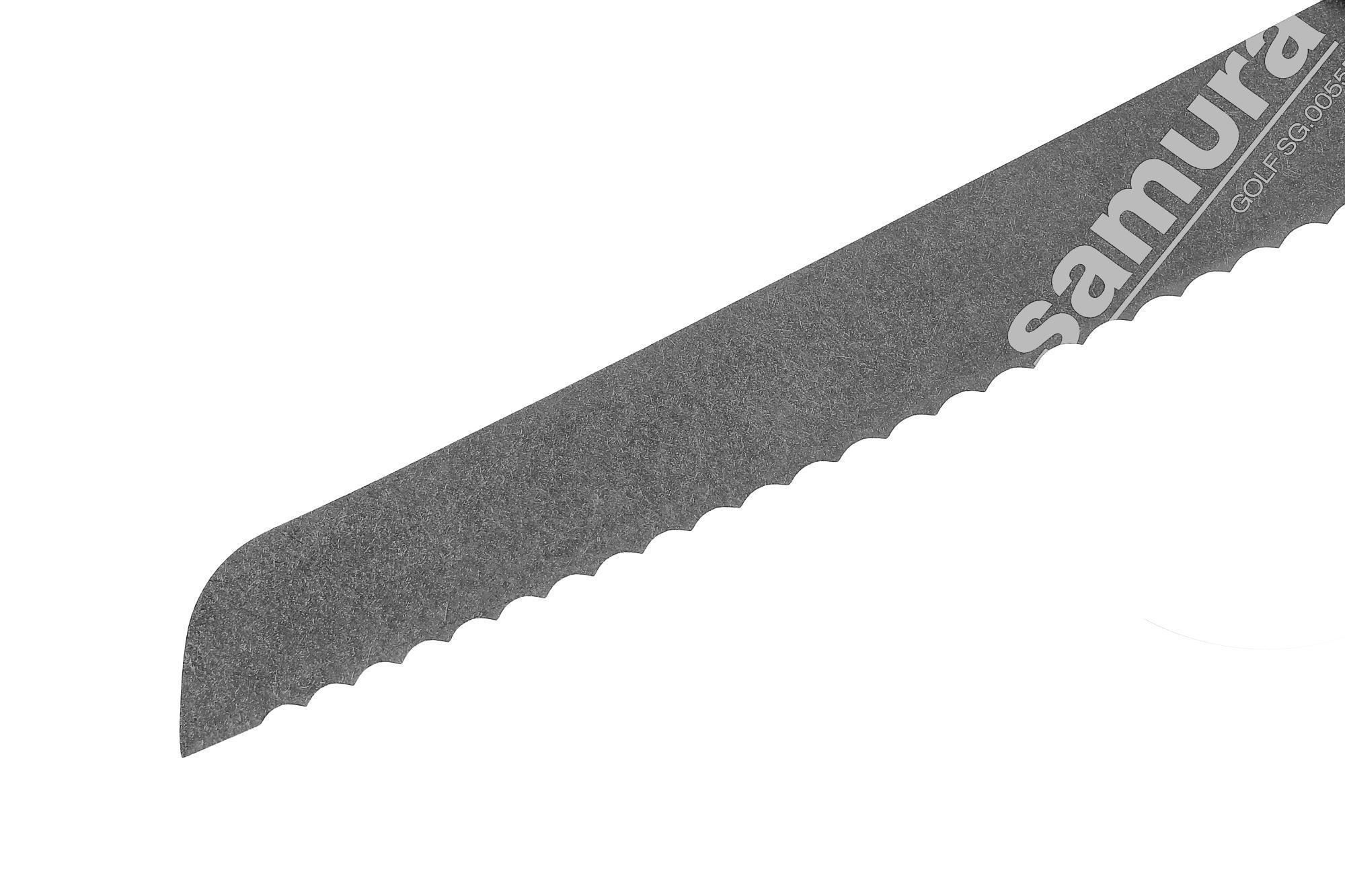 SG-0055B/K Нож кухонный "Samura GOLF Stonewash" для хлеба 230 мм, AUS-8