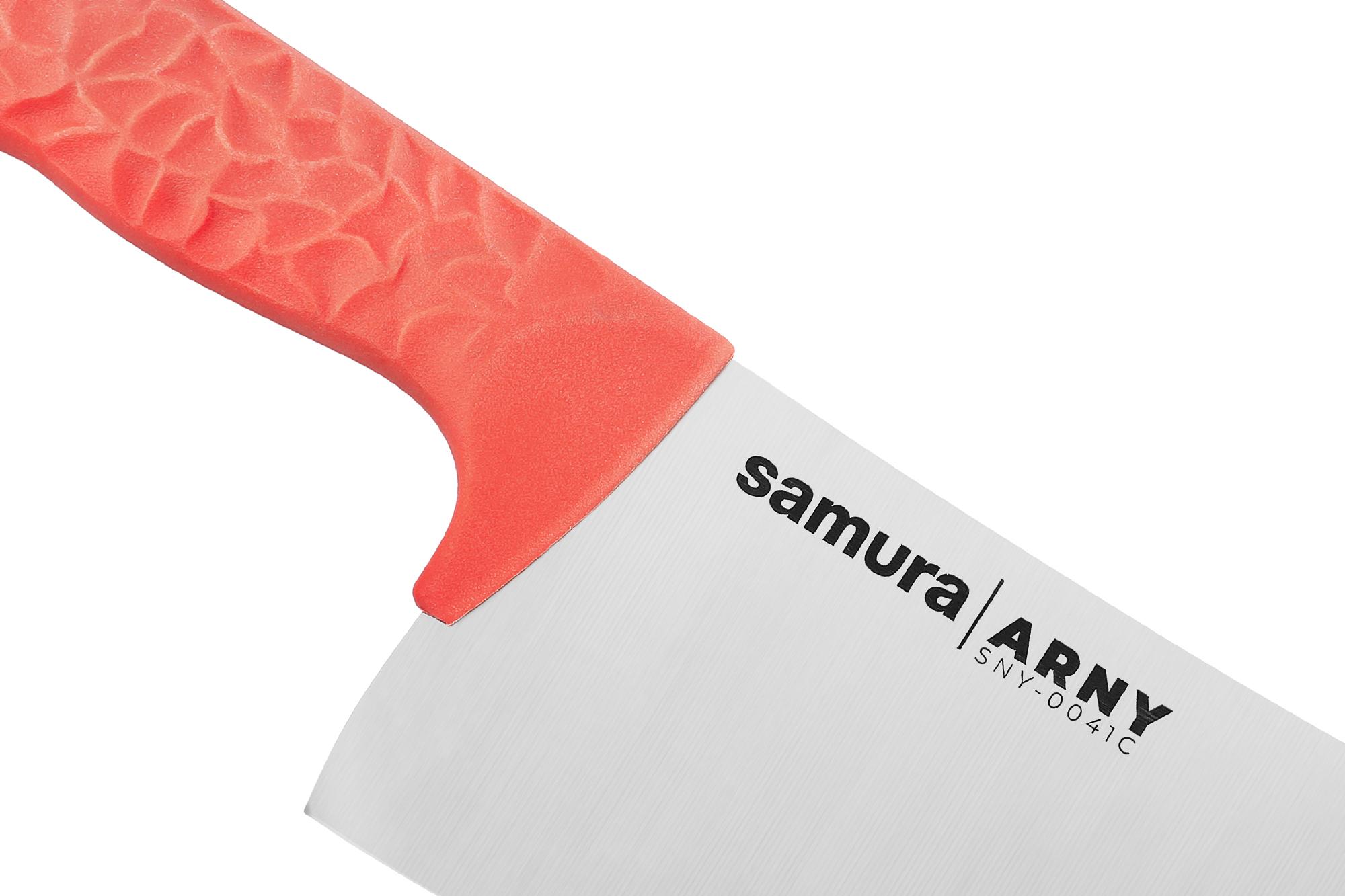 SNY-0041BC Кухонный топорик Модерн "Samura ARNY" 208 мм, ТЭП коралловый, AUS-8 с галтовкой