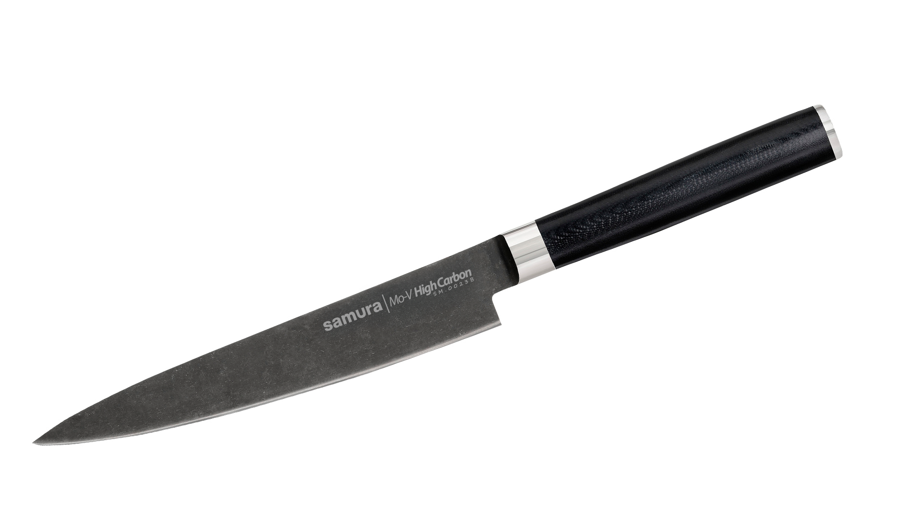 SM-0023B Нож кухонный "Samura Mo-V Stonewash" универсальный 150 мм, G-10