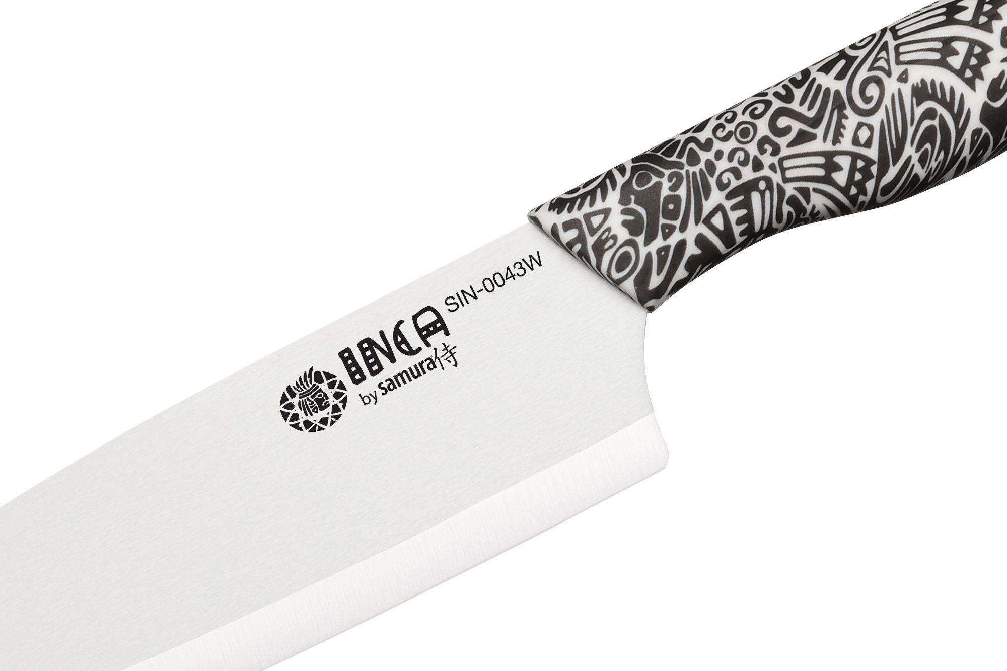 SIN-0043W Нож кухонный "Samura Inca" накири 165 мм, белая циркониевая керамика