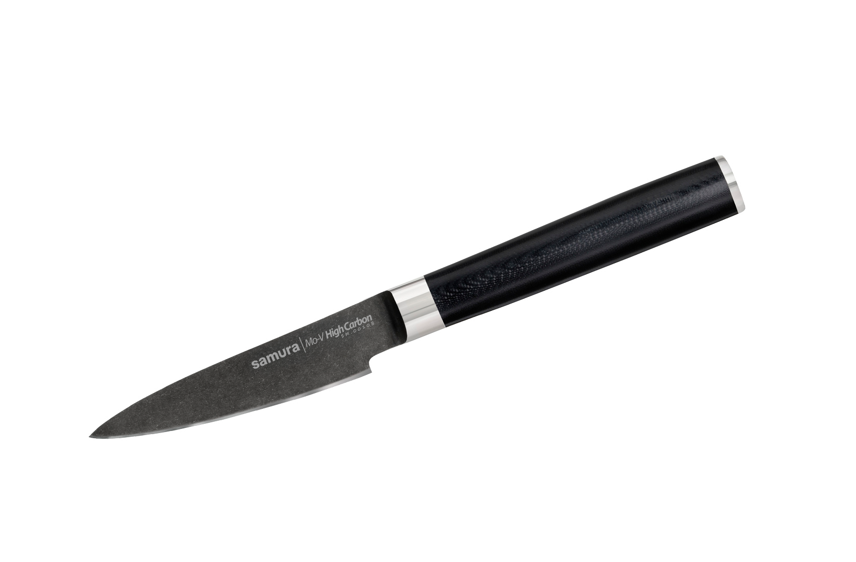 SM-0010B Нож кухонный "Samura Mo-V Stonewash" овощной 90 мм, G-10