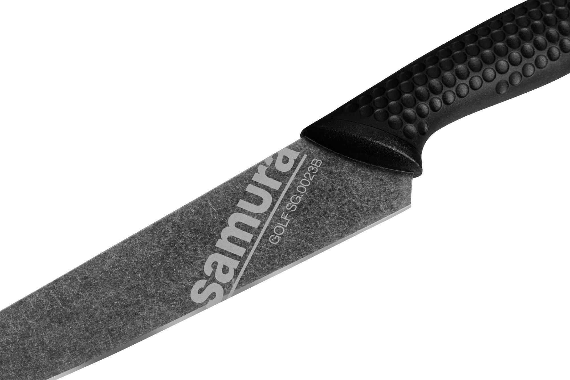 SG-0023B/K Нож кухонный "Samura GOLF Stonewash" универсальный 158 мм, AUS-8
