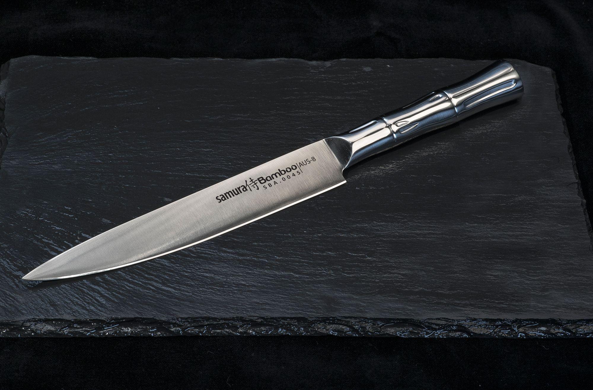 SBA-0045 Нож кухонный "Samura Bamboo" для нарезки 194мм, AUS-8 