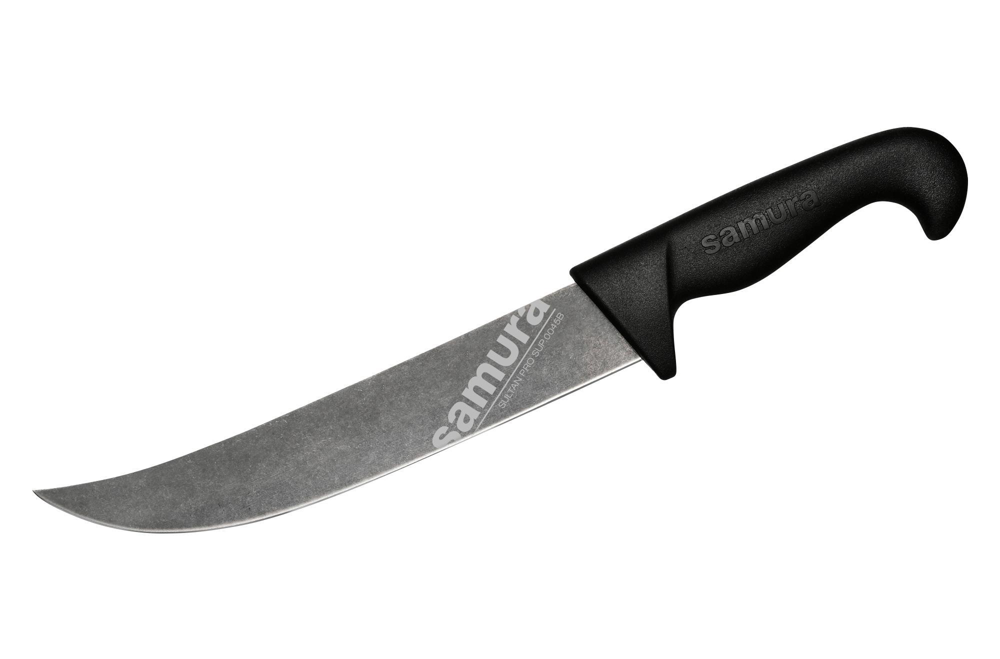 SUP-0045B Нож кухонный "Samura SULTAN PRO" для нарезки, пчак 213 мм, ТЭП, AUS-8 с галт.