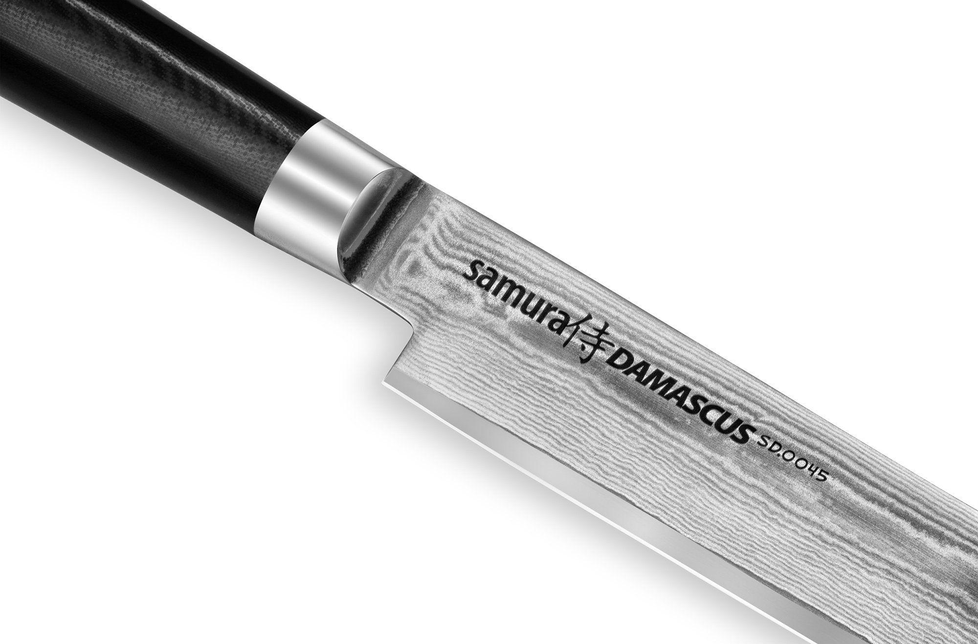 SD-0045 Нож кухонный "Samura DAMASCUS" для нарезки 230 мм, G-10, дамаск 67 слоев