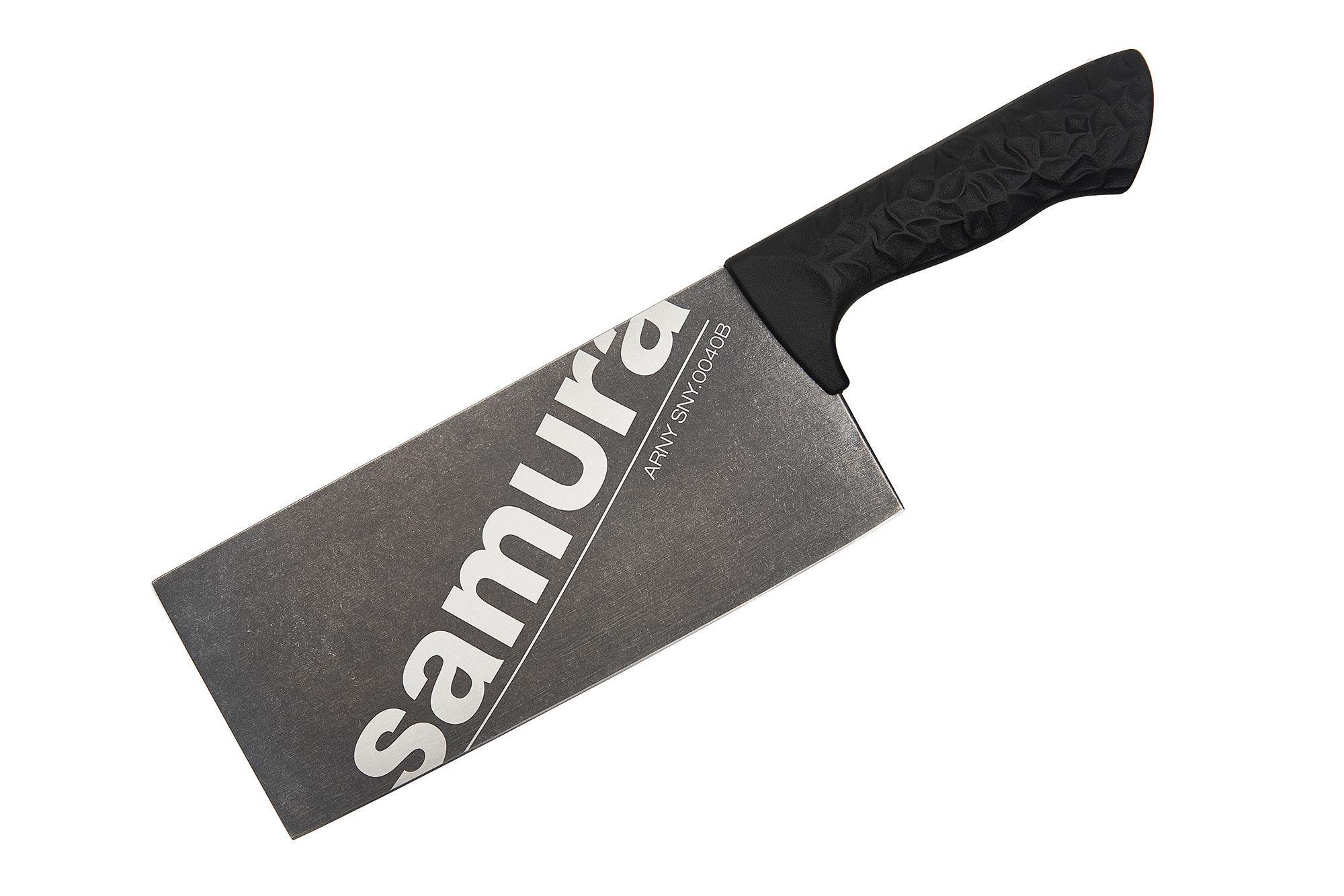 SNY-0040B Азиатский кухонный топорик "Samura ARNY" 209 мм, ТЭП черный, AUS-8 с галтовкой