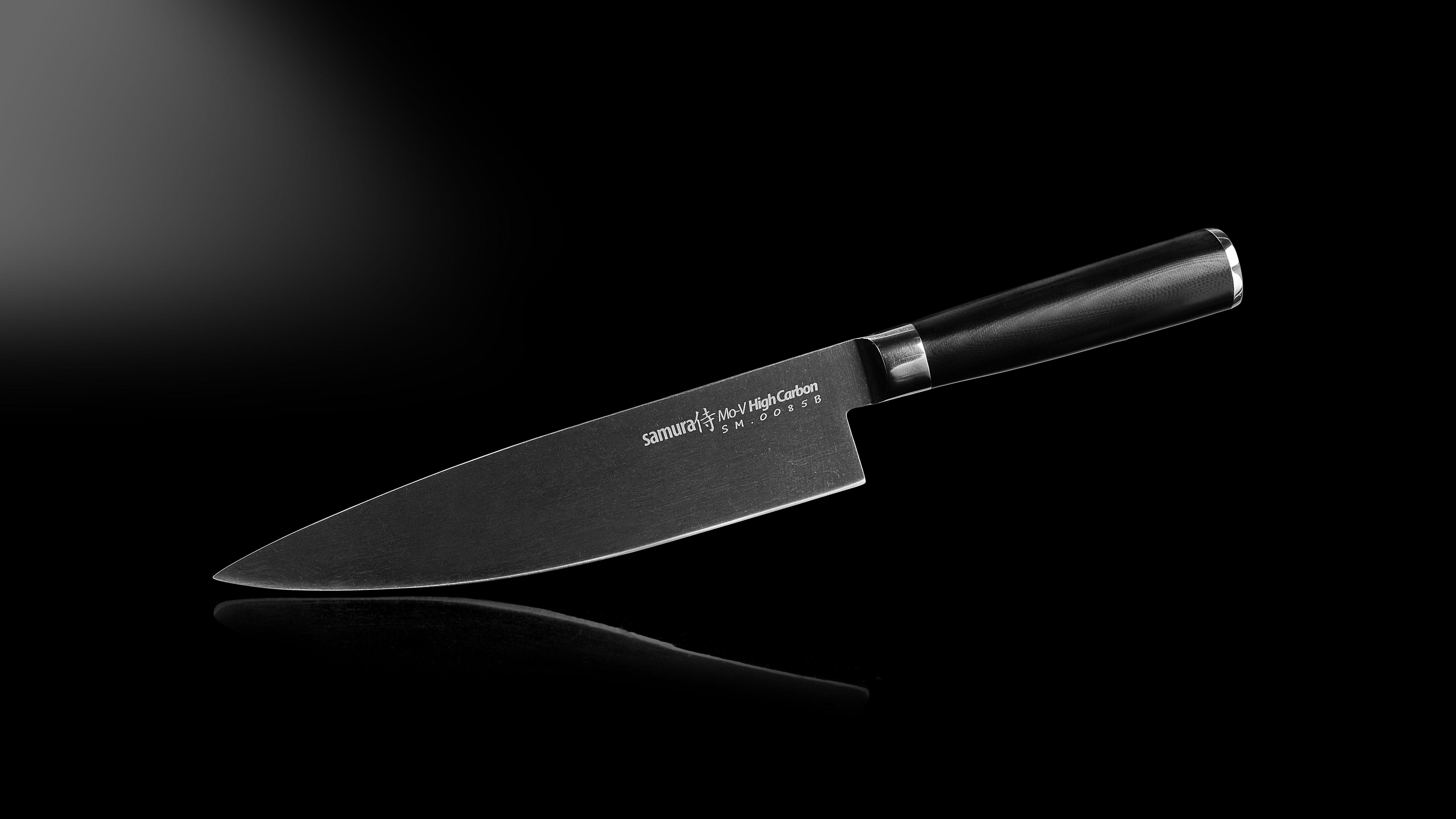 SM-0085B Нож кухонный "Samura Mo-V Stonewash" Шеф 200 мм, G-10