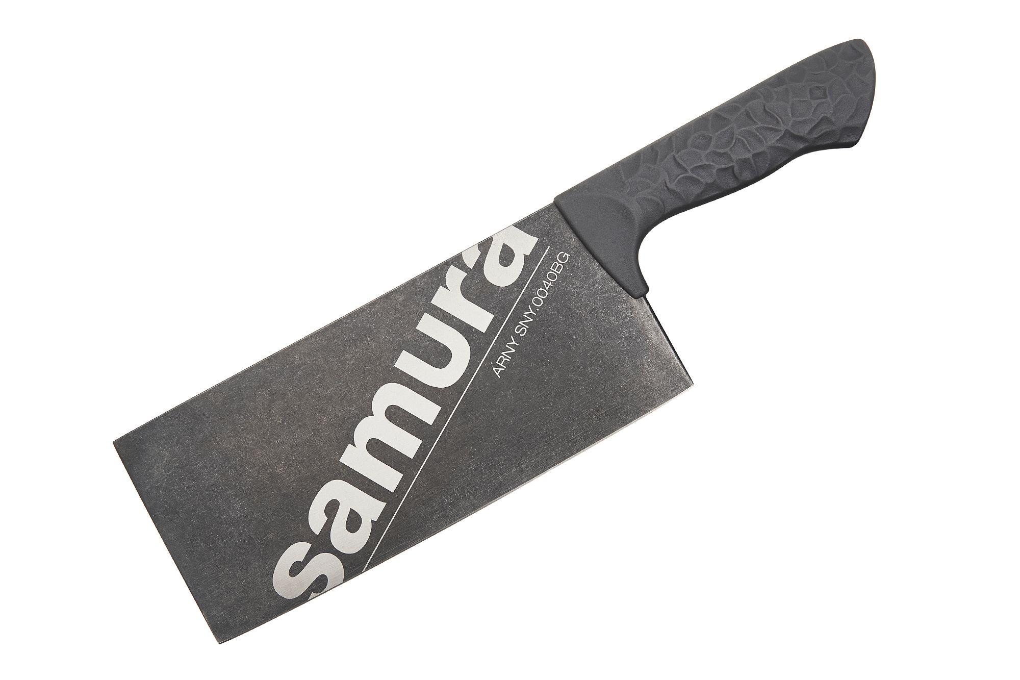 SNY-0040BG Азиатский кухонный топорик "Samura ARNY" 209 мм, ТЭП серый, AUS-8 с галтовкой