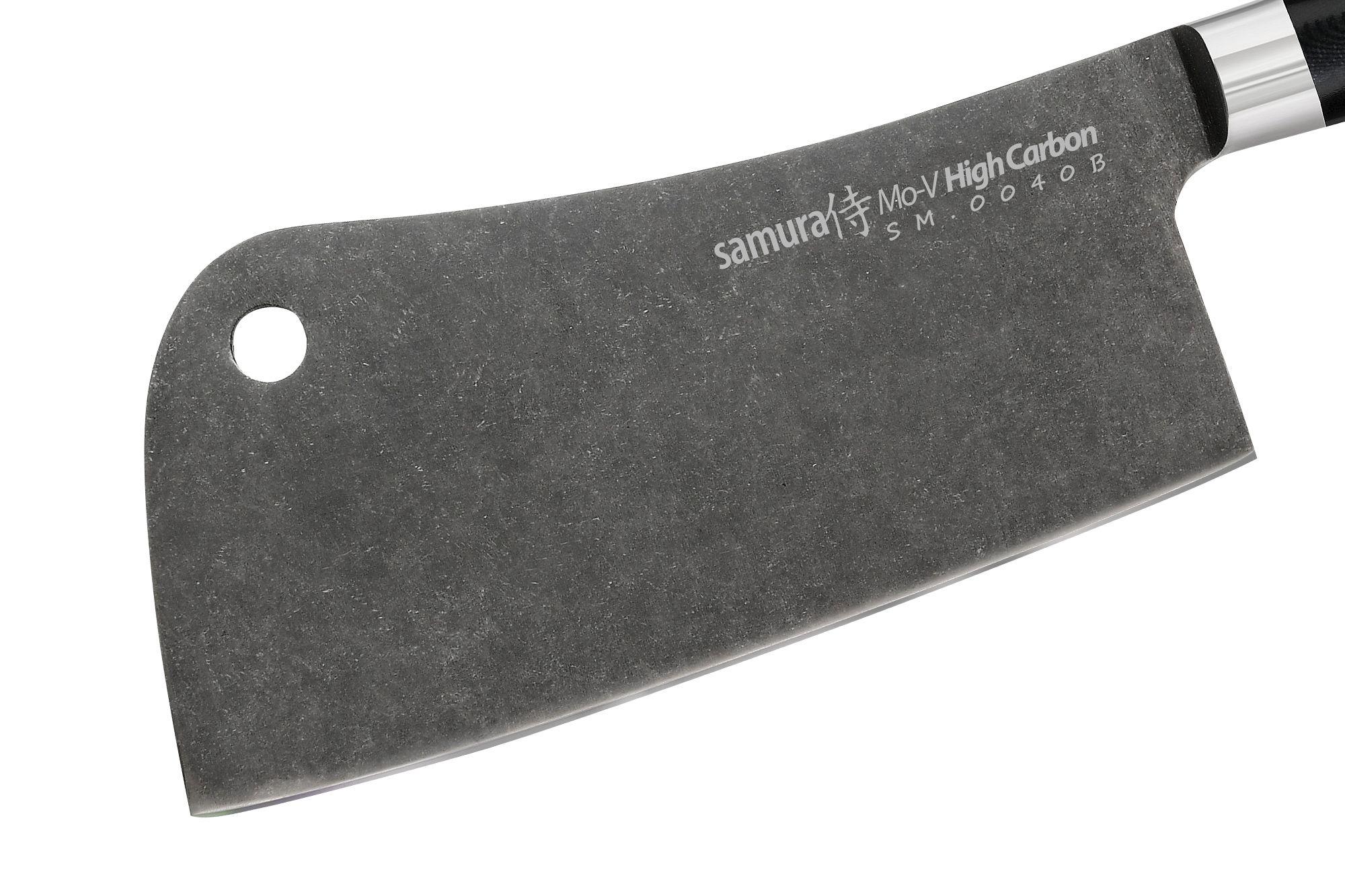 SM-0040B Топорик кухонный "Samura Mo-V Stonewash" 180 мм, G-10