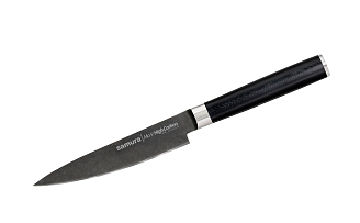 SM-0021B Нож кухонный "Samura Mo-V Stonewash" универсальный 125 мм, G-10 
