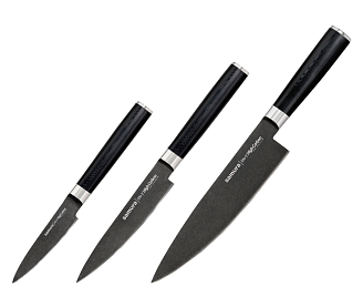 SM-0220 Набор из 3 ножей "Samura Mo-V" в подарочной коробке(10, 21, 85), G-10 (Уценка)