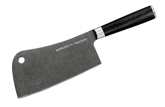 SM-0040B Топорик кухонный "Samura Mo-V Stonewash" 180 мм, G-10 (Уценка)