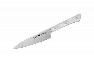 SHR-0021AW/K Нож кухонный "Samura HARAKIRI" универсальный 120 мм, корроз.-стойкая сталь, белый акрил(с тату)