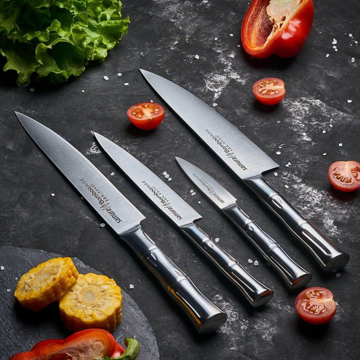 Набор ножей + подставка Samura Bamboo SBA-05