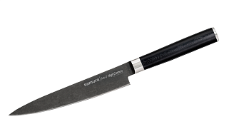 SM-0023B Нож кухонный "Samura Mo-V Stonewash" универсальный 150 мм, G-10 (Уценка)