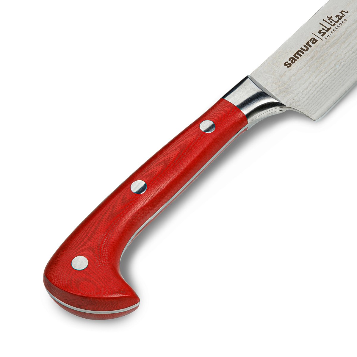 Ножи Султан из дамасской стали с красной рукоятью Samura SU-0045DBR