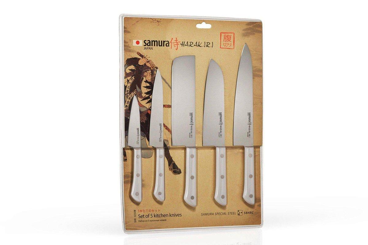Набор из 5-и ножей Samura Harakiri (Повреждена упаковка) SHR-0250W