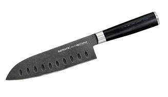 SM-0094B Нож кухонный "Samura Mo-V Stonewash" Сантоку 180 мм, G-10