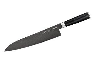 SM-0087B/K Нож кухонный "Samura Mo-V Stonewash" Гранд Шеф 240 мм, G-10 (с тату)