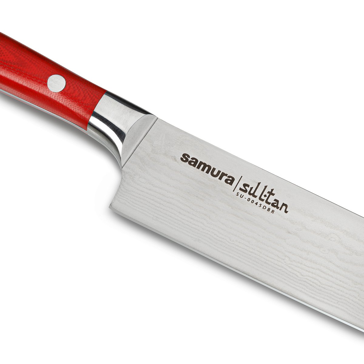 Ножи Султан из дамасской стали с красной рукоятью Samura SU-0045DBR