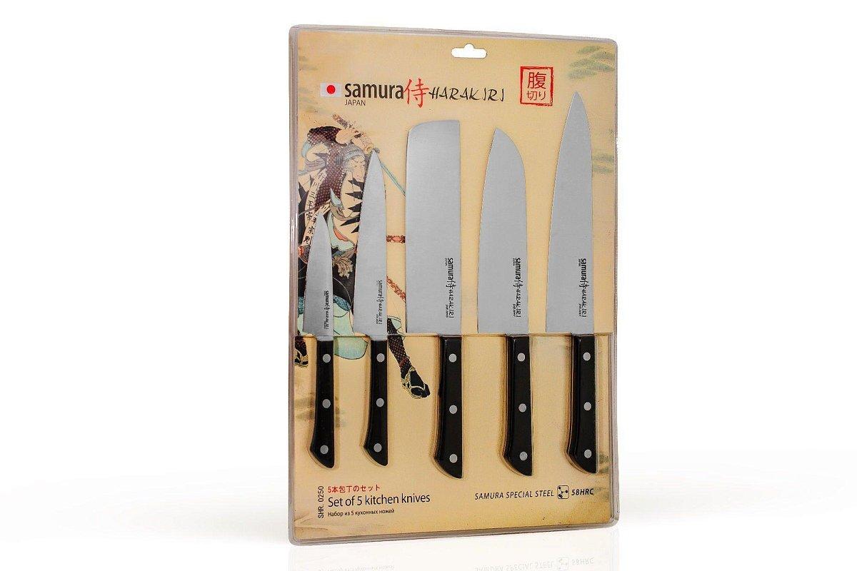 Набор из 5-и ножей Samura Harakiri SHR-0250B (Повреждена упаковка)